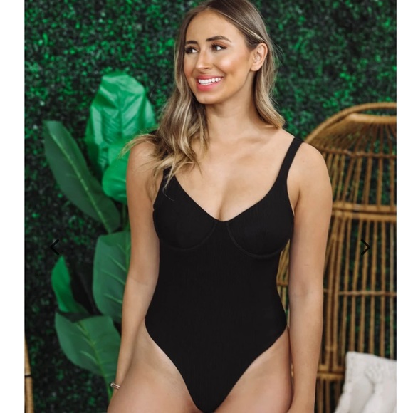 Hazel & Olive Midnight Dip Swimsuit - Black - Picture 1 of 3